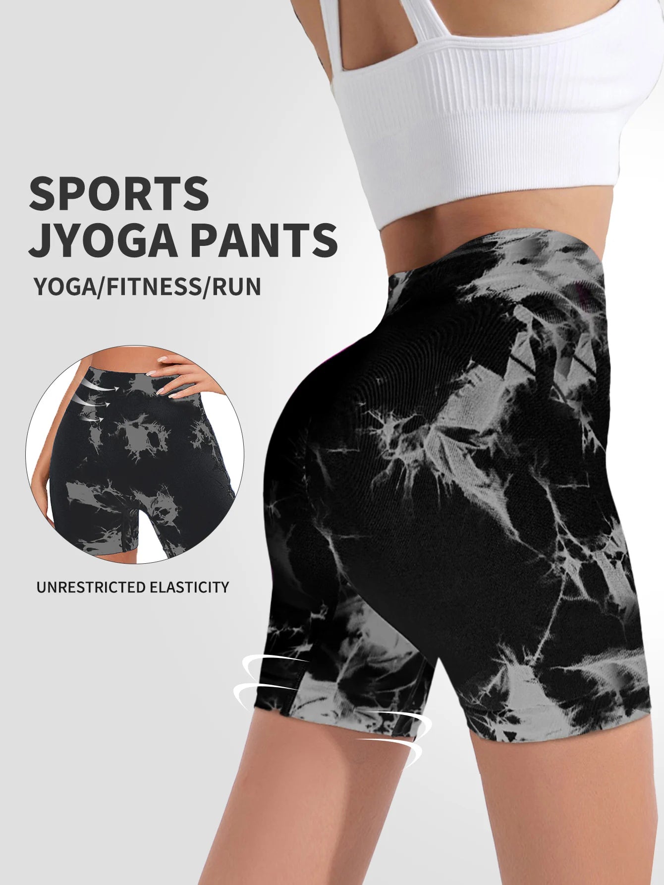 High-Waisted Tie Dye Seamless Leggings for Women - Scrunch Butt Lifting Elastic Yoga Pants with Wide Waistband