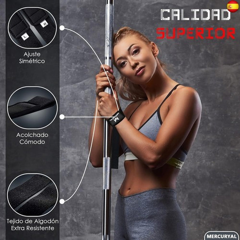 MERCURYAL Straps Gym - Straps Powerlifting - Complemento Para El Gimnasio -