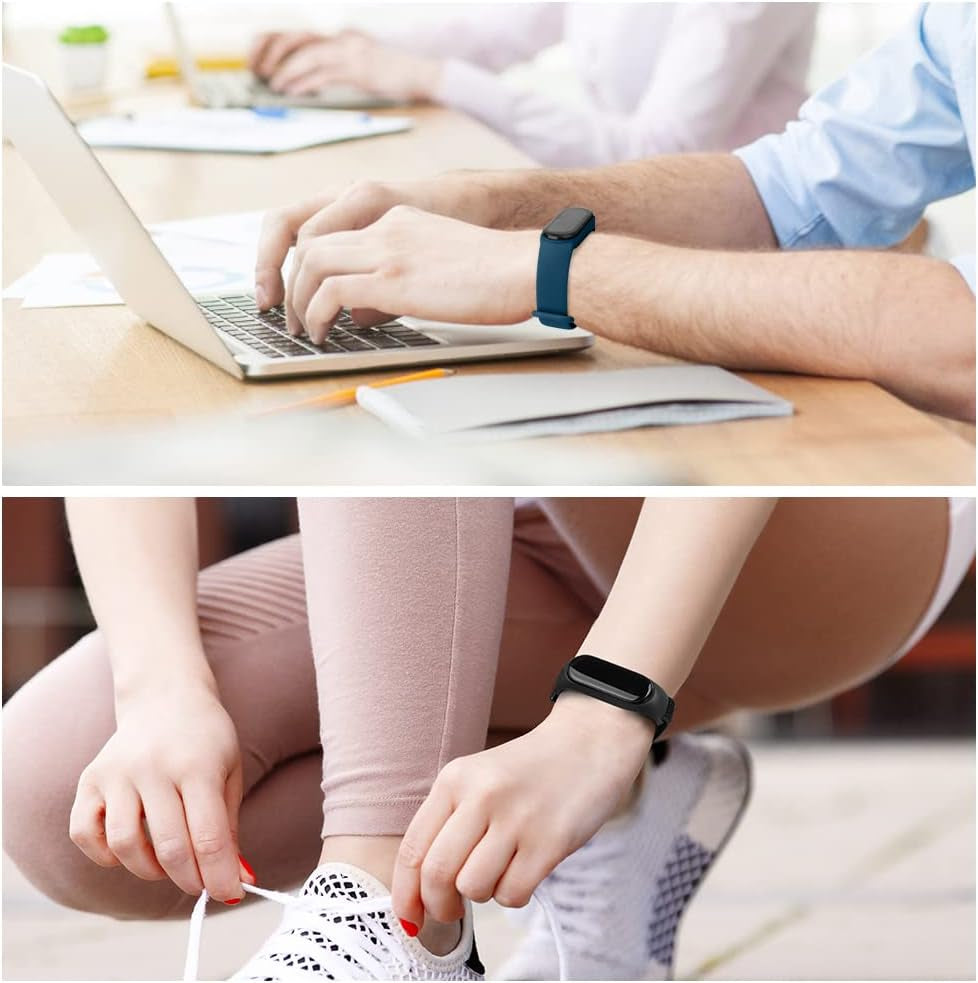 Ainiv Correa Mi Band, Correa Compatible Con Pulsera Xiaomi Mi Band 5/6 / 7/4 / 3, Suave Silicona Nailon Acero Inoxidable Correa De Repuesto, Resistente Al Sudor Pulseras De Repuesto