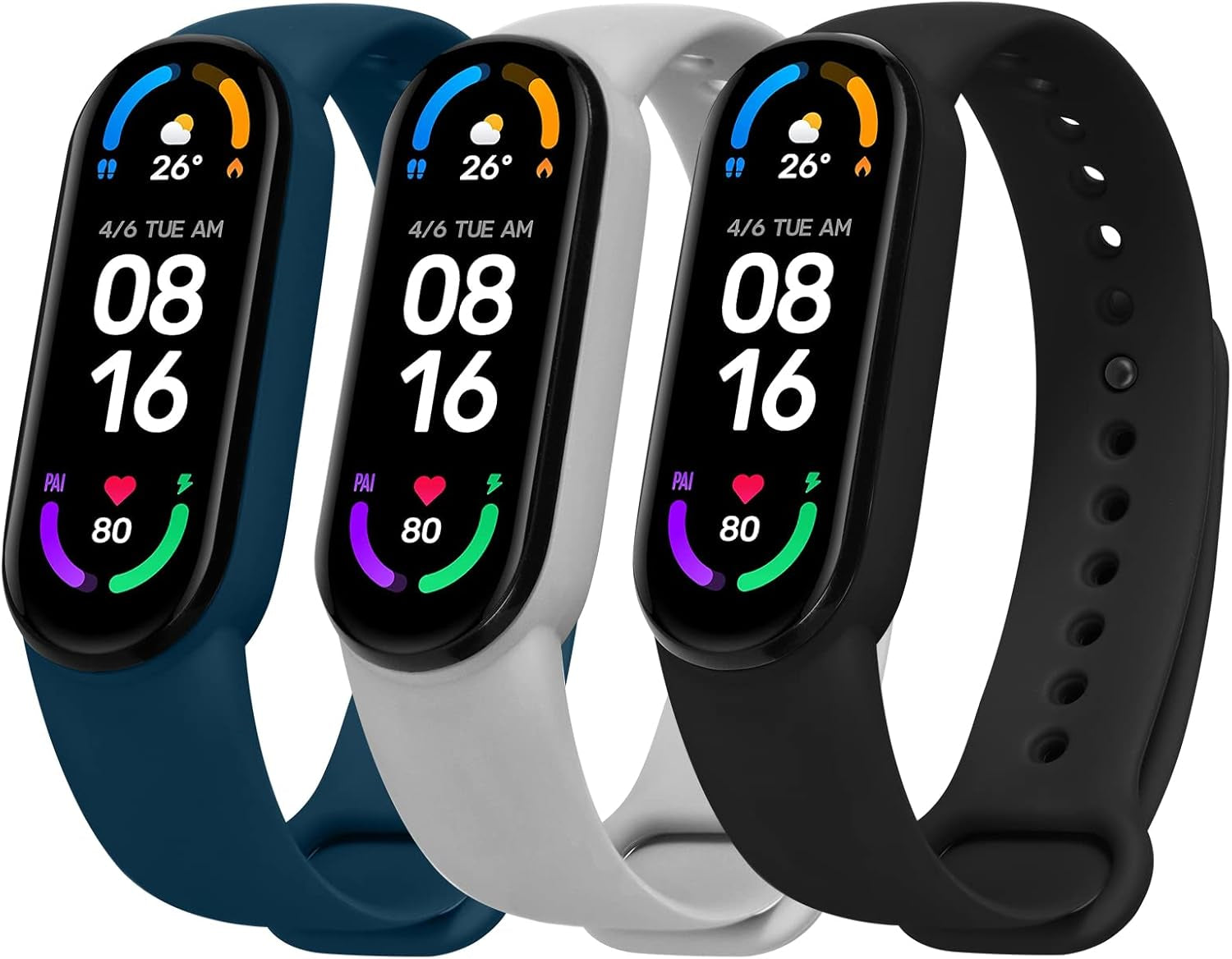 Ainiv Correa Mi Band, Correa Compatible Con Pulsera Xiaomi Mi Band 5/6 / 7/4 / 3, Suave Silicona Nailon Acero Inoxidable Correa De Repuesto, Resistente Al Sudor Pulseras De Repuesto