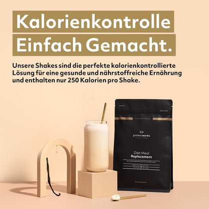 THE PROTEIN WORKS Sustituto De Comida Dietético | Fresas Con Nata | Rico En Nutrientes | Vitaminas Potenciadoras Del Sistema Inmune | Asequible, Saludable & Rápida | 500G