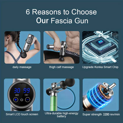Pistola De Masaje Vibratoria Portátil Para Fascia, Para Cuerpo, Cuello, Espalda, Relajación Muscular Profunda, Fitness, Adelgazamiento, Una Cabeza