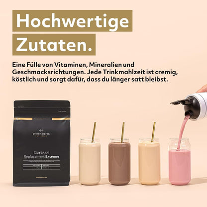 THE PROTEIN WORKS Sustituto De Comida Dietético | Rico En Nutrientes | Vitaminas Potenciadoras Del Sistema Inmune | Asequible, Saludable & Rápida | Crema De Vainilla | 500G