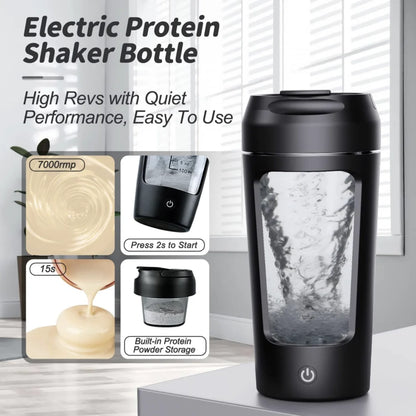 Botella Agitadora De Proteínas De Suero Portátil, Eléctrica, USB, Taza Agitadora Completamente Automática, Recargable, Para Gimnasio, Mezcla De Cócteles Sin BA, 650Ml