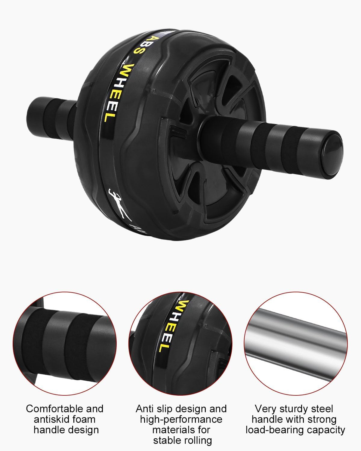 Kureny Equipo De Gimnasio,Kit De Rueda Abdominal Con Push up Bars, Cuerda Para Saltar, Fortalecedor De Mano, Rodilla Mat,Banda De Resistencia,Entrenamiento Muscular Fitness Ejercicio En Casa