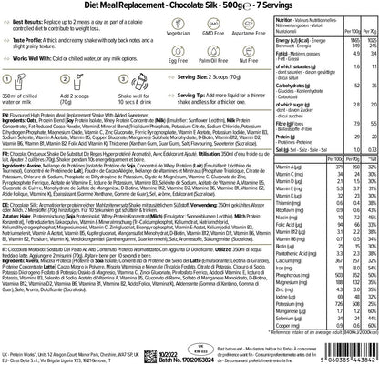 THE PROTEIN WORKS Sustituto De Comida Dietético, Rico En Nutrientes, Chocolate Suave, 500 G