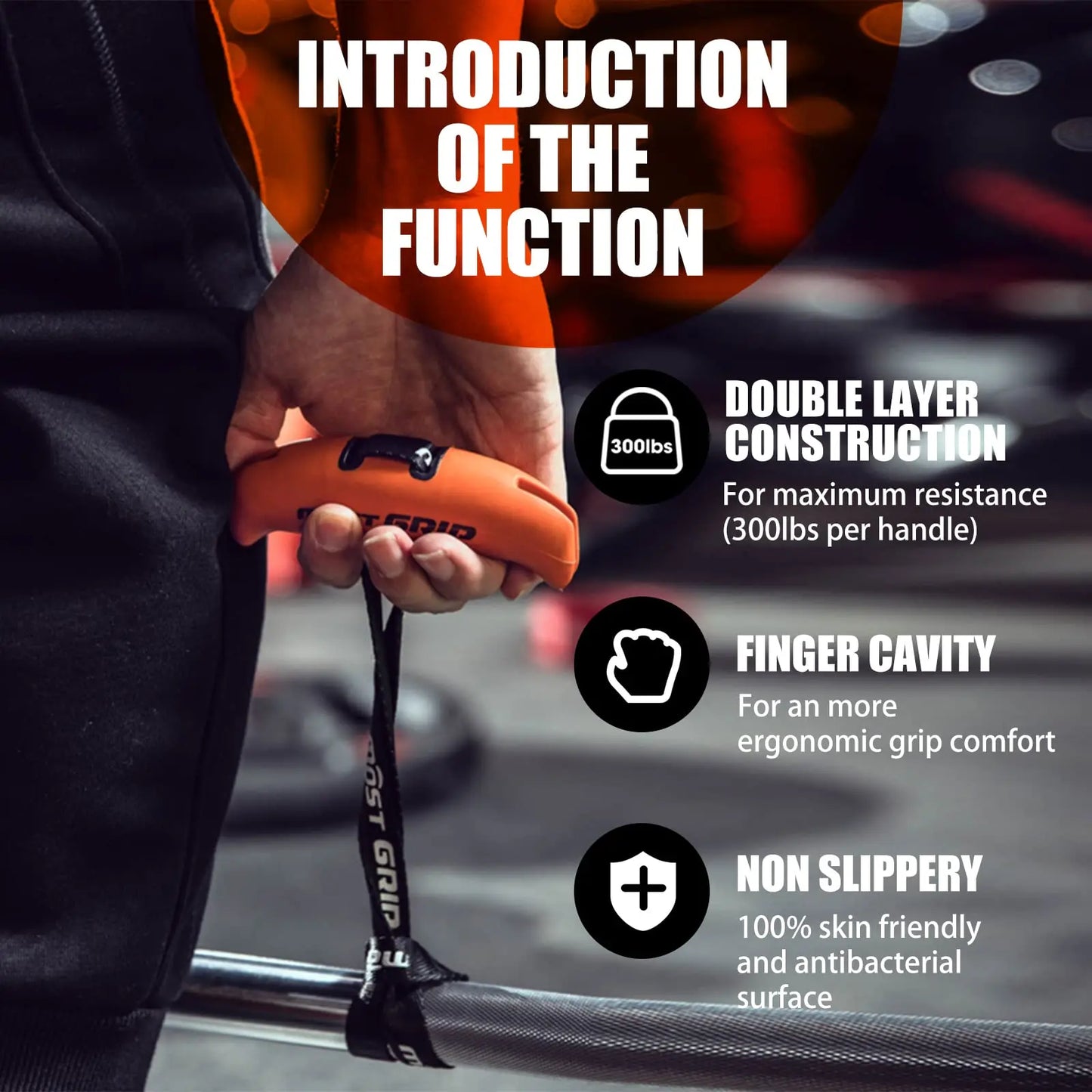 Pull up Handles Grips Gym Training Fitness Grip Resistance Band Handles Face Pull, Rowing, Lat Pulldown ,Barbells for Home Gym